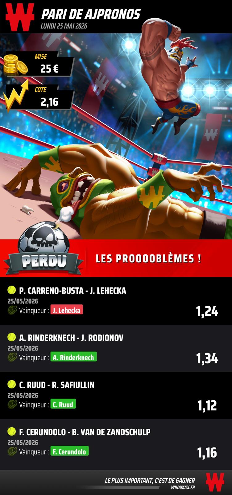 Prono du 25 mai